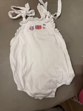 Jetson Cubbington White Baby bubble with Patriotic Embroidery